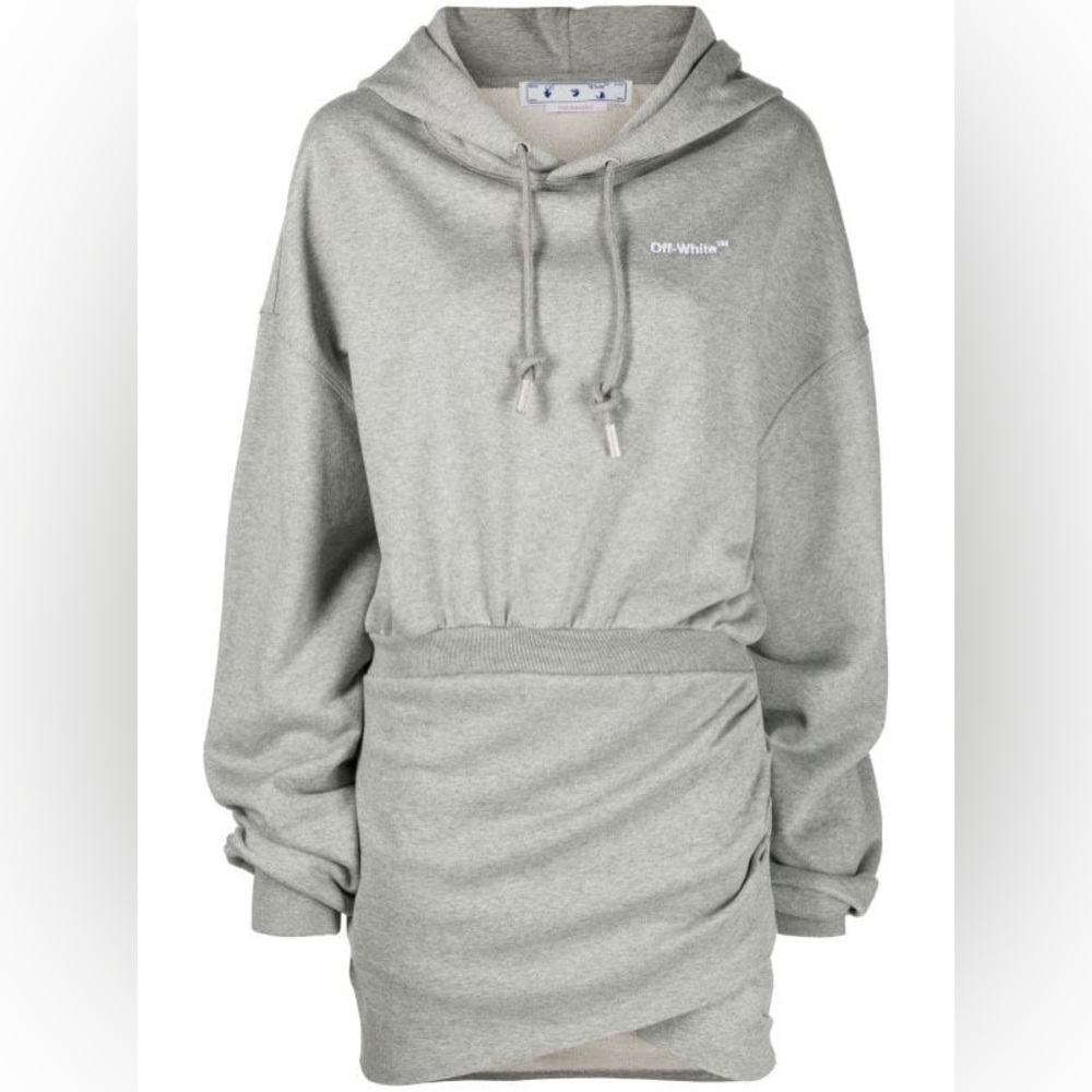 Off-White logo-print hoodie dress